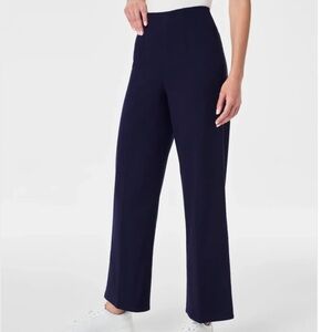 Spanx Stretch Twill Wide Leg Pant Lapis Blue Size S